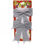 Бант на ёлку «Holiday» (набор 2 шт) 14*14 см,серебро