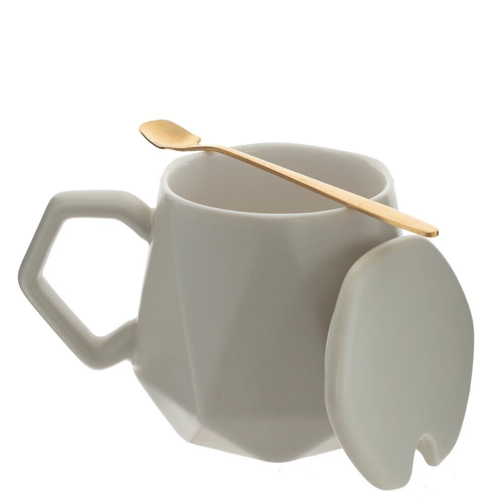 GAEM Кружка с крышкой и ложкой, 450 мл, L14 W9 H9,5 см, 3в.