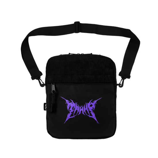 Сумка ТАЙНА через плечо  LogoDL1 черный / фиол