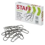 Скрепки канцелярские 22мм, 100шт, Staff, картон. упак.