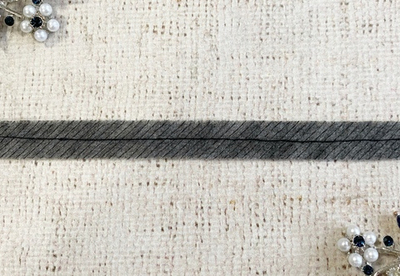 Лента нитепрошивная с усилением по косой с нитью, ш. 1 см, чёрный