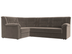 Диван угловой Карелия левый угол, Коричневый, Велюр, 113344L