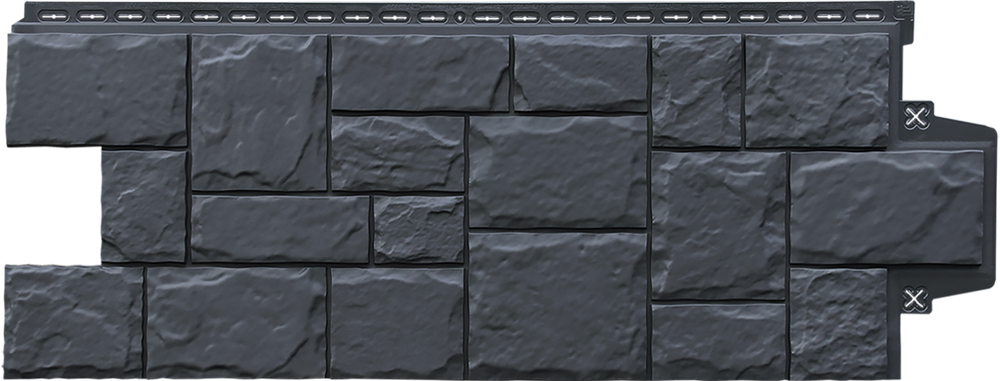 Фасадная панель "Крупный камень Стандарт" - Графит