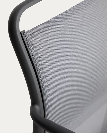 Уличный стул Luri из графитового алюминия и серого текстиля