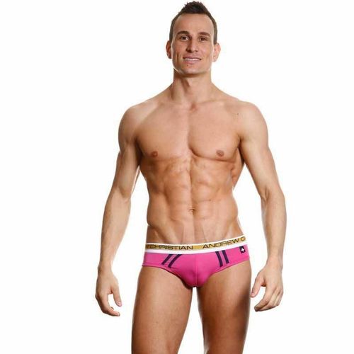 Мужские трусы брифы розовые Andrew Christian Slim Focus Brief Fuchsia