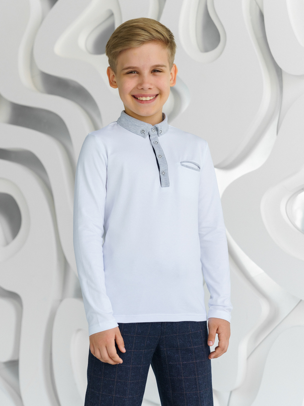 Поло с длинным рукавом