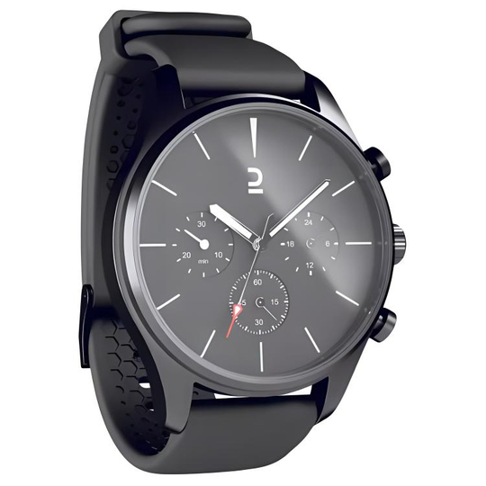 DECATHLON A400 Electronic Movement Silicone Strap Watch Unisex Black Dial