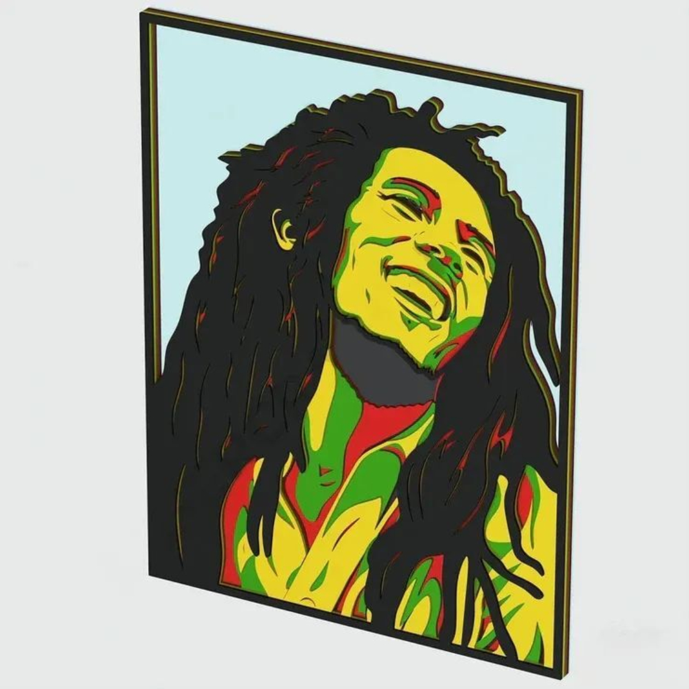 3D Картина по номерам из дерева Боб Марли, 23x30 см