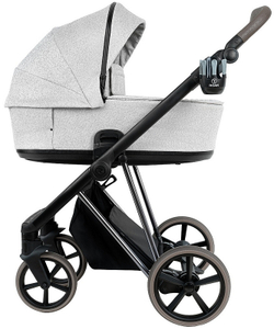 Детская коляска Roan Sol Vintage Luxury 2.0 3 в 1 с автокреслом Tutis Elo Lux EduSky Black PIX/50/L Pixel/Light/Black/руч.Cappuccino