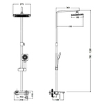 Душевая система 35к HB24615-7 HAIBA лейка "Тропический душ" ЧЕРНЫЙ