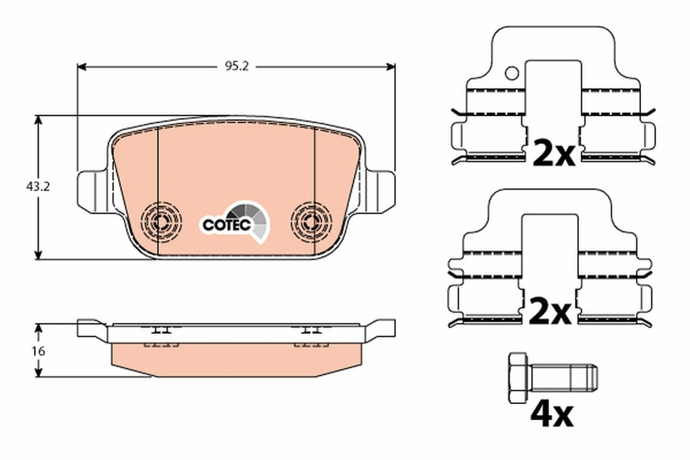 TRW - GDB1732-TRW - Brake Pad Set, disc brake