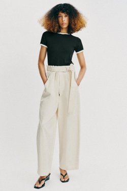 ZARA ФУТБОЛКА С КОРОТКИМИ РУКАВАМИ И КРУЖЕВОМ, ЧЕРНЫЙ/БЕЛЫЙ
