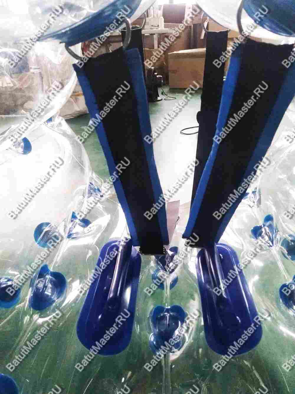 Бампербол «Прозрачный» с синими держателями, ПВХ, диаметр 1,8 м