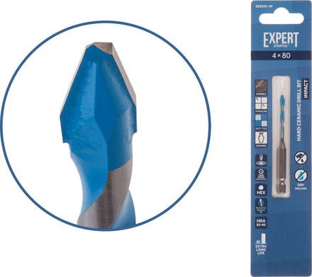 Сверло по керамограниту  4x80 мм EXPERT STARTUL