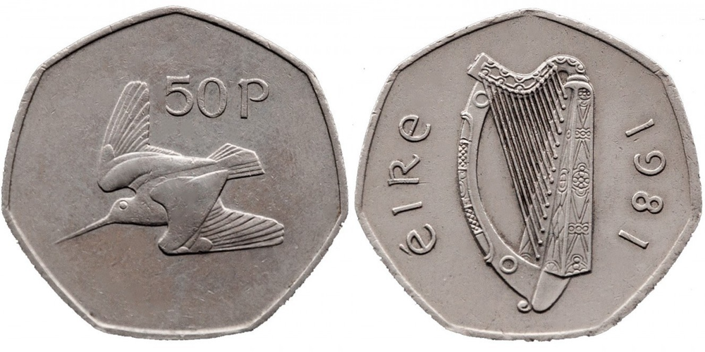 Ирландия 50 пенсов, 1981 Вальдшнеп XF