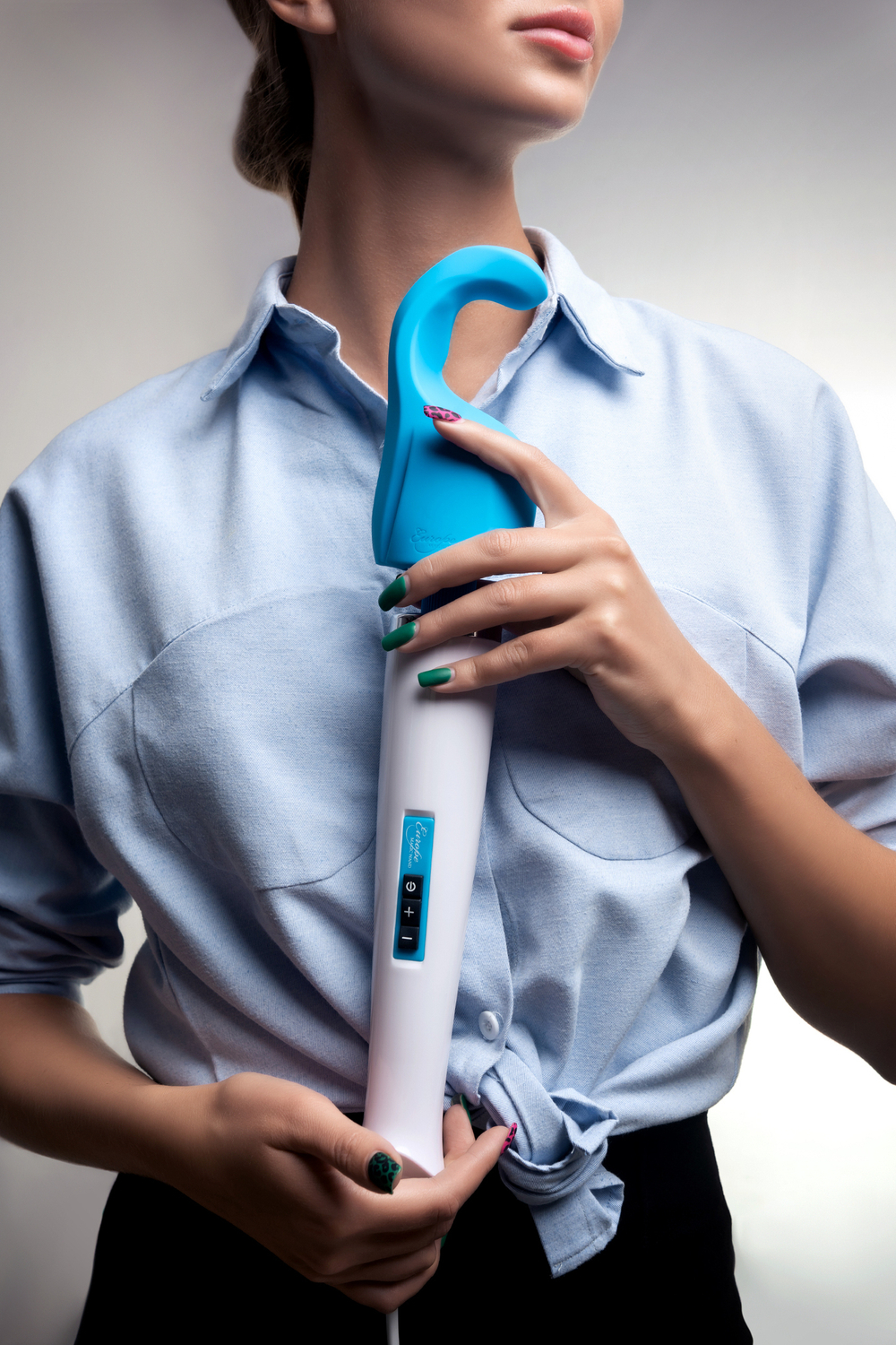 Насадка Magic Wand Genius для массажера Europe синяя 17 см