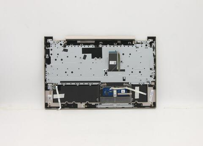 Верхняя панель с клавиатурой (топкейс) для ноутбука Lenovo Yoga C740-15IML 81TD раскладка - русская, с подсветкой, с фингерпринтом, светлый (5CB0U43835), оригинал