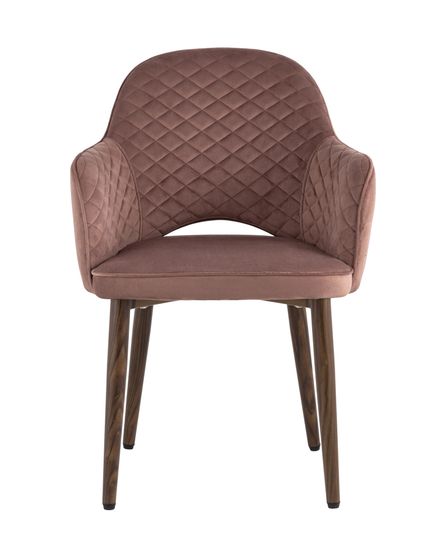 Стул Венера диамант NEW, велюр пыльно-розовый (ножки дерево) NP (набор 2шт)