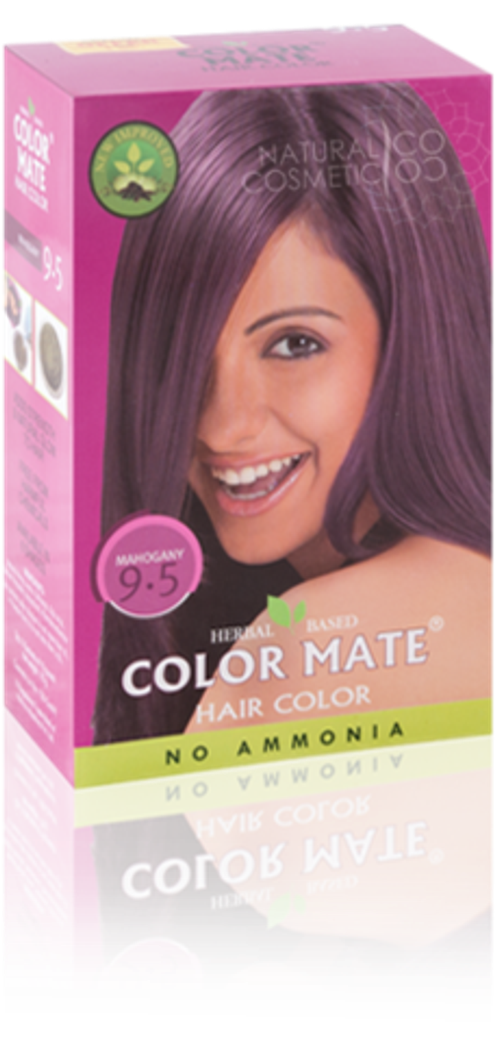 Краска для волос на основе хны Color Mate Mahogani 9.5 цвет Махагон (Красное дерево) 100% окрашивание седины 5х15 г = 75 г