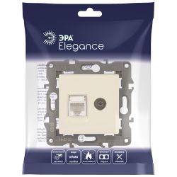 Розетка ЭРА Elegance 14-3110-02 RJ45+TV IP20 слоновая кость | Elegance Слоновая кость