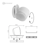 Светодиодный светильник, бра  ABAZUR 12W R-130-WHITE/WHITE-220-IP40