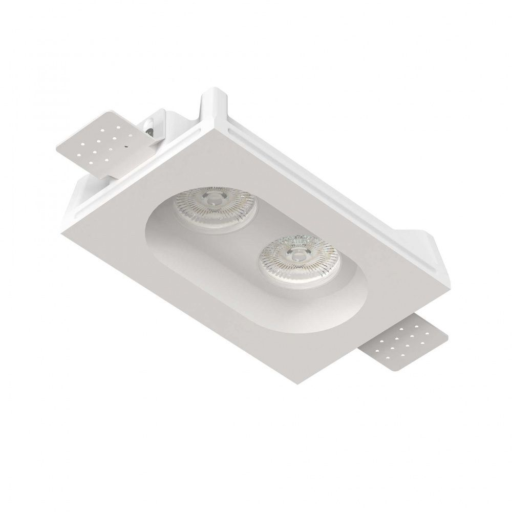 Светильник гипсовый встраиваемый Stellanova Izar Flat Duo sn008 192х125х40мм со светодиодной лампой GU10 MR16 2x7W 4000K Ra>80