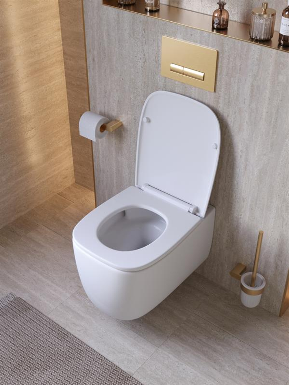 Унитаз подвесной безободковый с сиденьем и смывом TORNADO Cezares COMFORT CZR-380-TH-TOR/SC