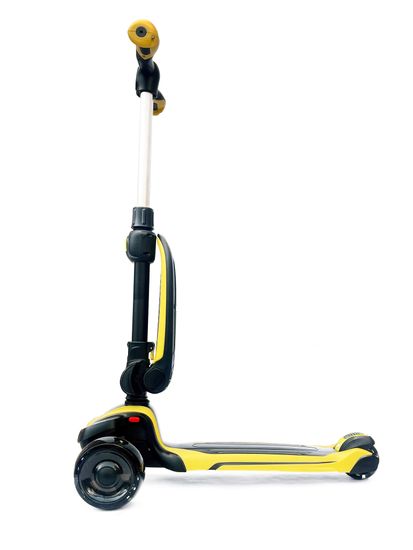 Самокат-беговел со светящимися колёсами 3 в 1 Scooter Micar Moby Black-Yellow