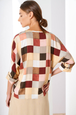 22400 Блузка женская (клетка мультиколор)