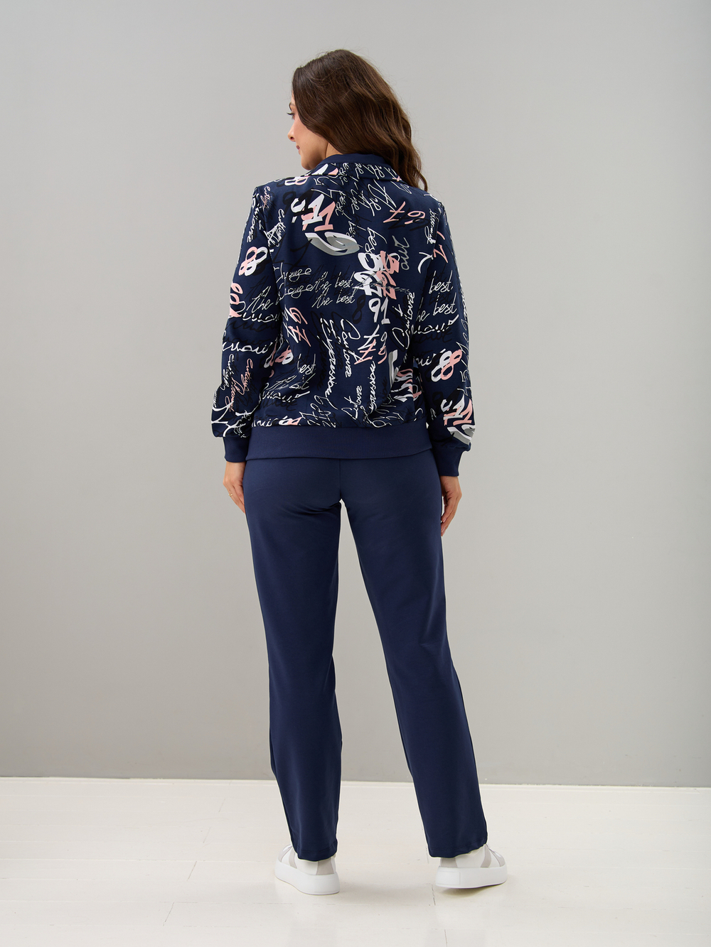 Костюм с брюками КБ-184/синий-цифрынадписи