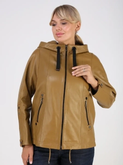 Кожаная куртка демисезонная с капюшоном