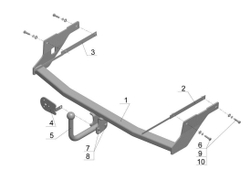 Фаркоп для Ford Focus II универсал 2004-2011 Тип шара: A. Нагрузки: 1500/75 кг, FD 25