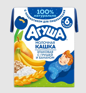 КАША АГУША ЗАСЫПАЙ-КА МОЛОЧНО-ЗЛАКОВАЯ ГРУША БАНАН 200МЛ
