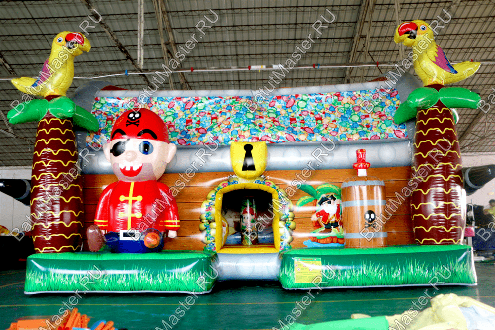Коммерческий надувной батут "Сундучок с крышей"