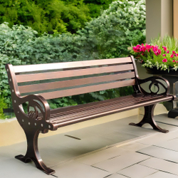 Скамейка садовая БЕРЛИН-180 «BERLIN-180» 180х58х73 см материал литой алюминий, бронза