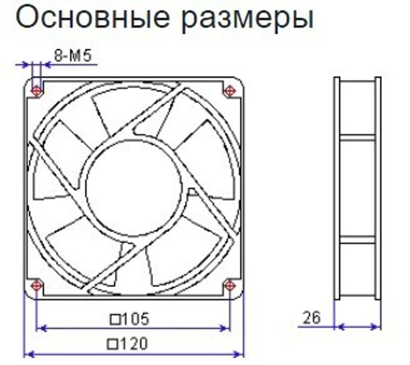 Вентилятор осевой компактный AC-12025MBW-220