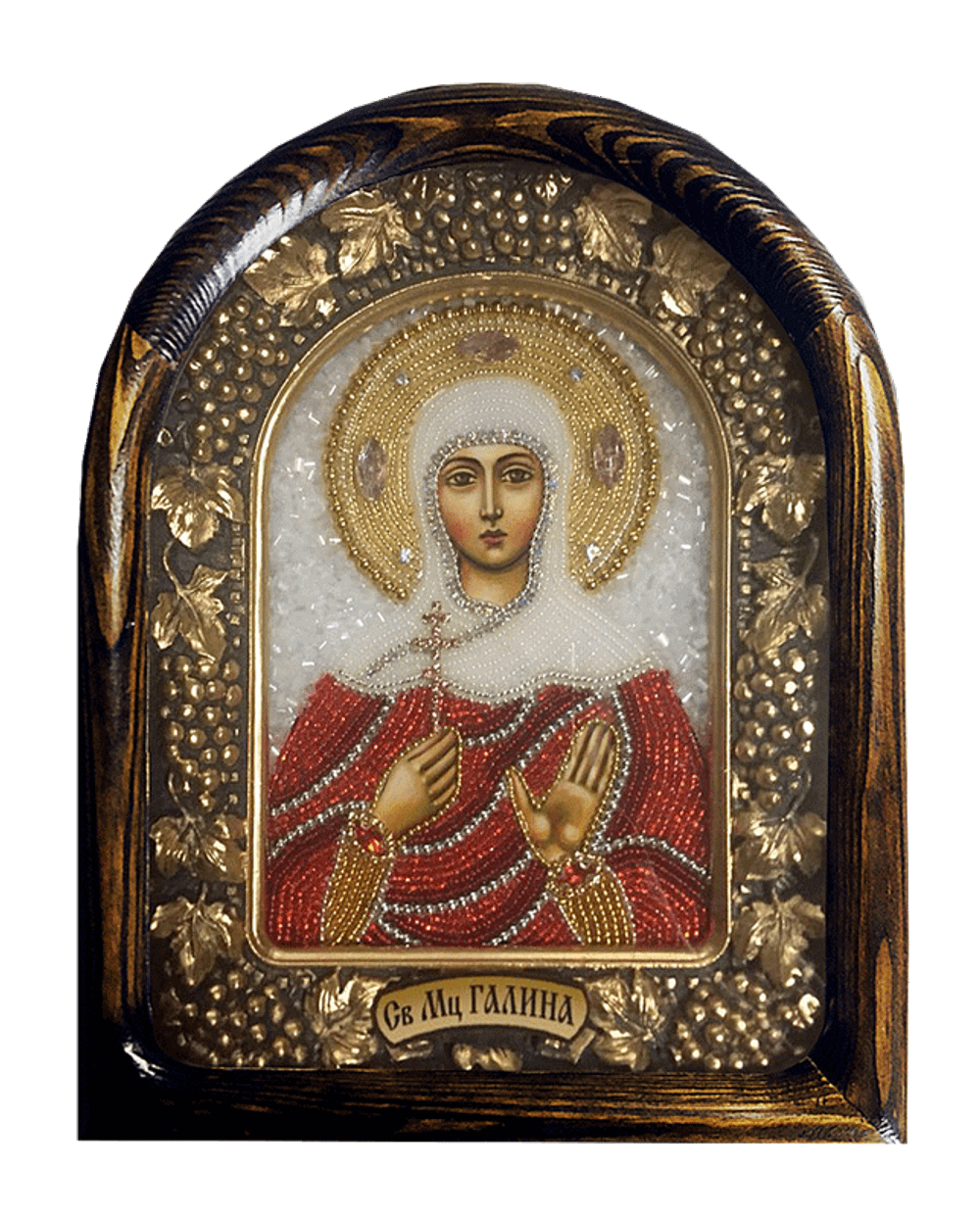 Дивеевская икона святая мученица Галина, печать и бисер