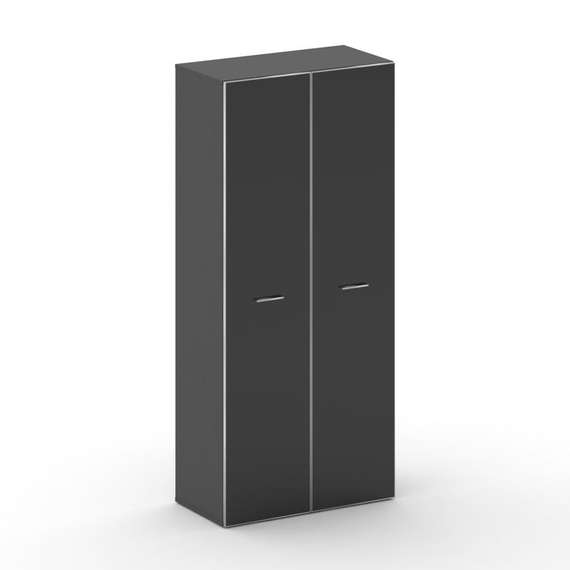 Fresco Шкаф широкий высокий FR.ST-103 black Базальт UM/Лакобель Черный/Хром 896*460*2000