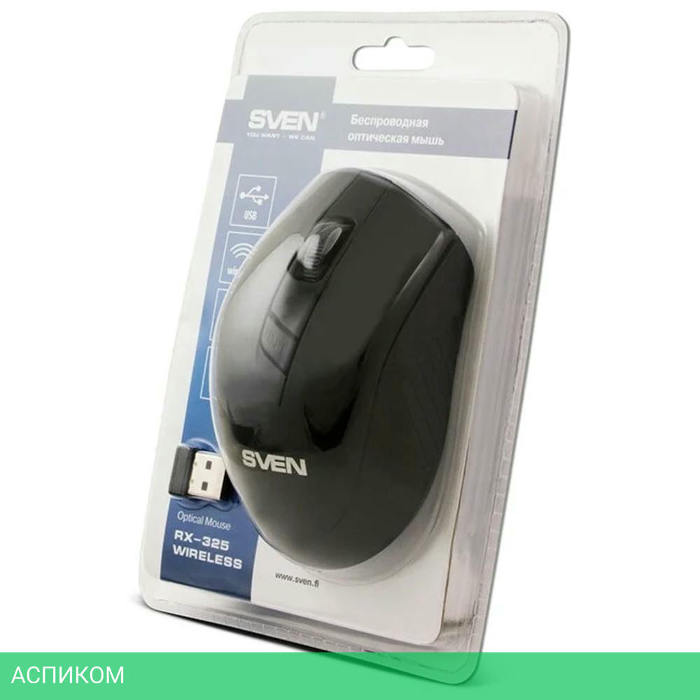 Мышь Sven RX-325 USB черный (SV-03200325WB)