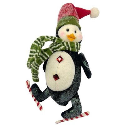 Пингвин на коньках и в шарфике 25 см