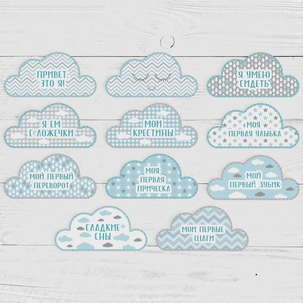 4773826 Наклейки для фотографирования "Ежик голубой", в пакет