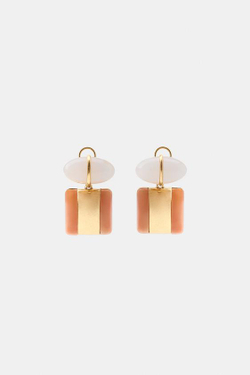 ZARA СЕРЬГИ С ГЕОМЕТРИЧЕСКИМИ ДЕТАЛЯМИ ИЗ СМОЛЫ, ЗОЛОТИСТЫЙ