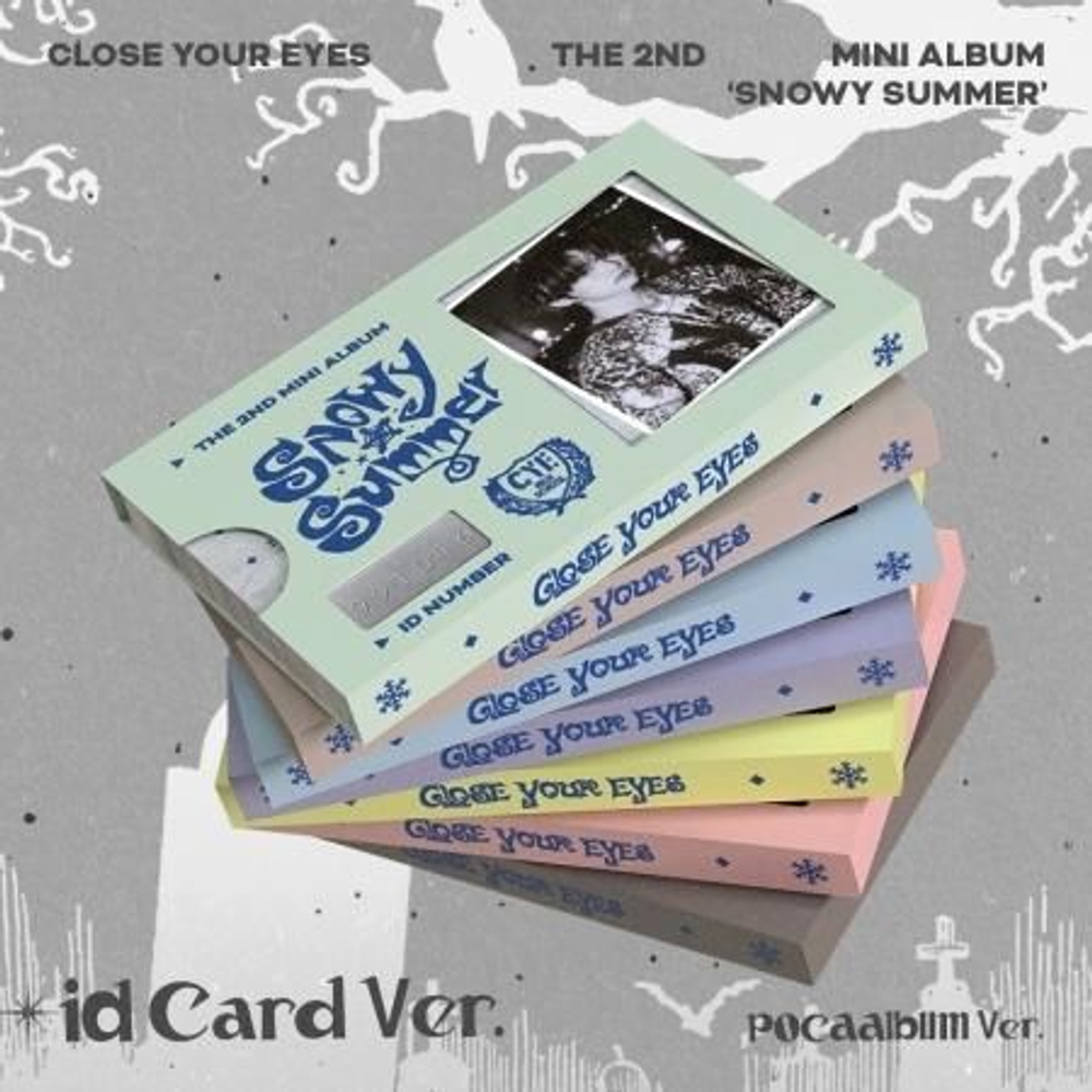 Альбом CLOSE YOUR EYES - SNOWY SUMMER 2nd Mini Album POCAALBUM ID CARD 7 Version SET