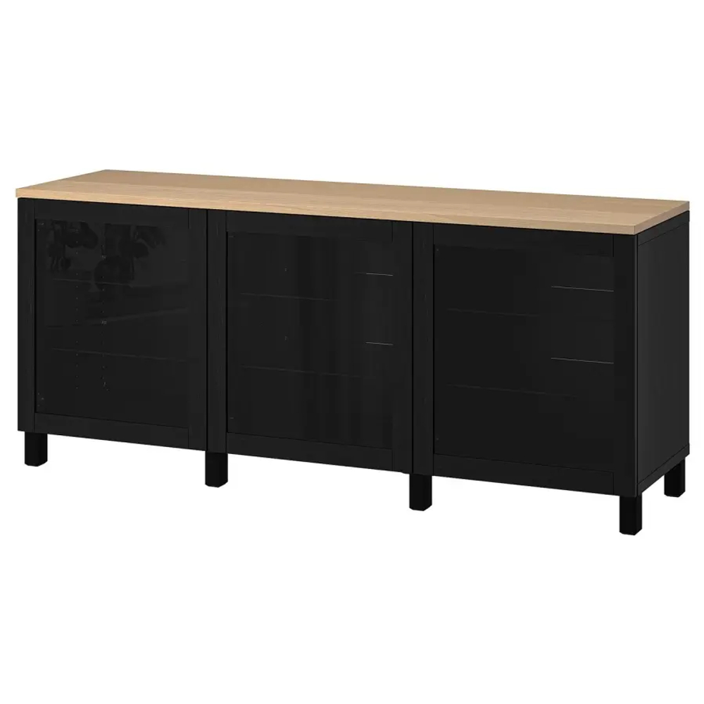 Комбинация для хранения - IKEA BESTÅ/BESTA/  БЕСТО ИКЕА, 180x42x76 см, черный