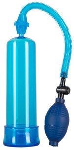 Синяя вакуумная помпа Bang Bang - 20 см. (Цвет: синий)