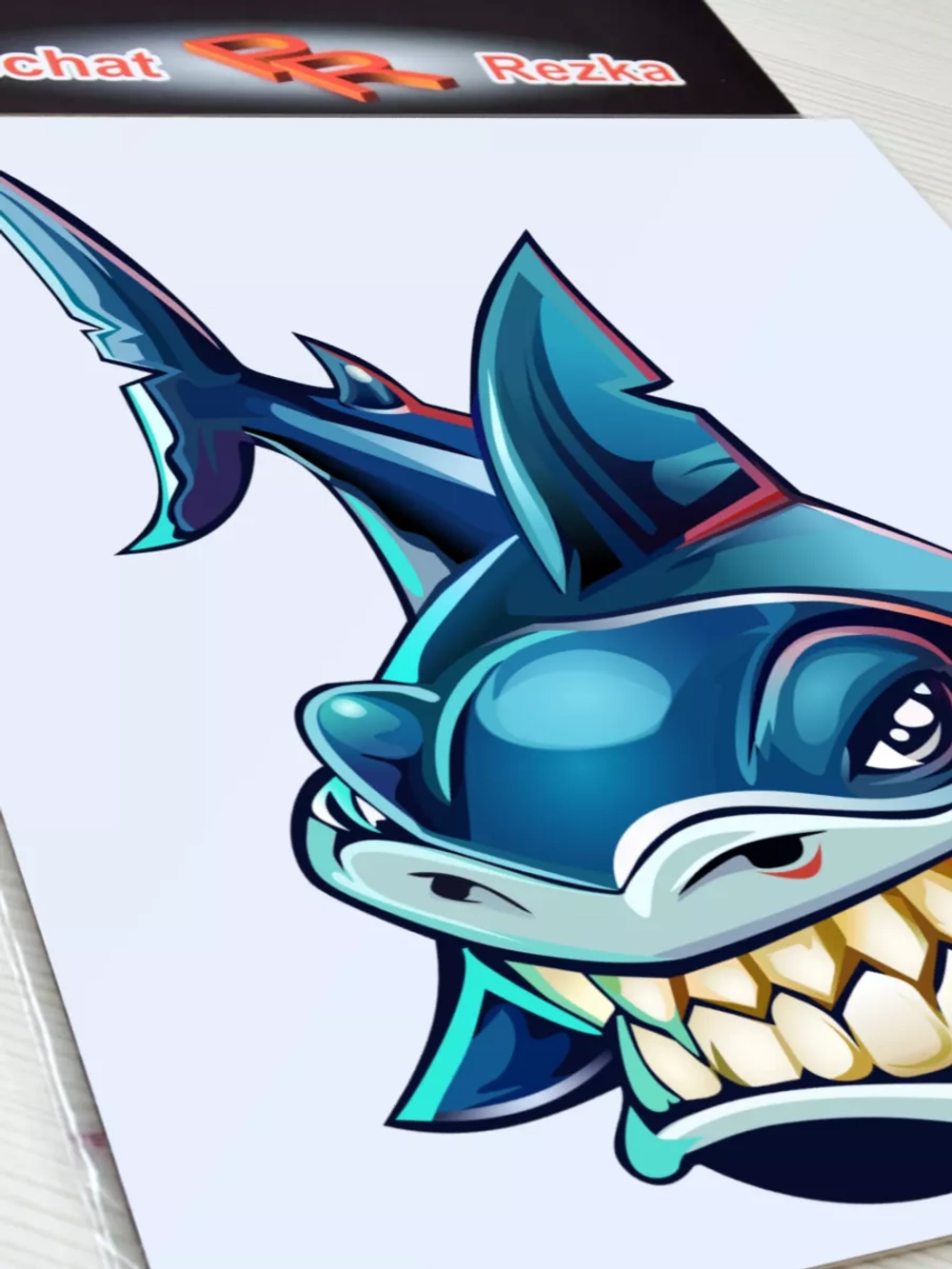 Наклейка - Зубастая акула