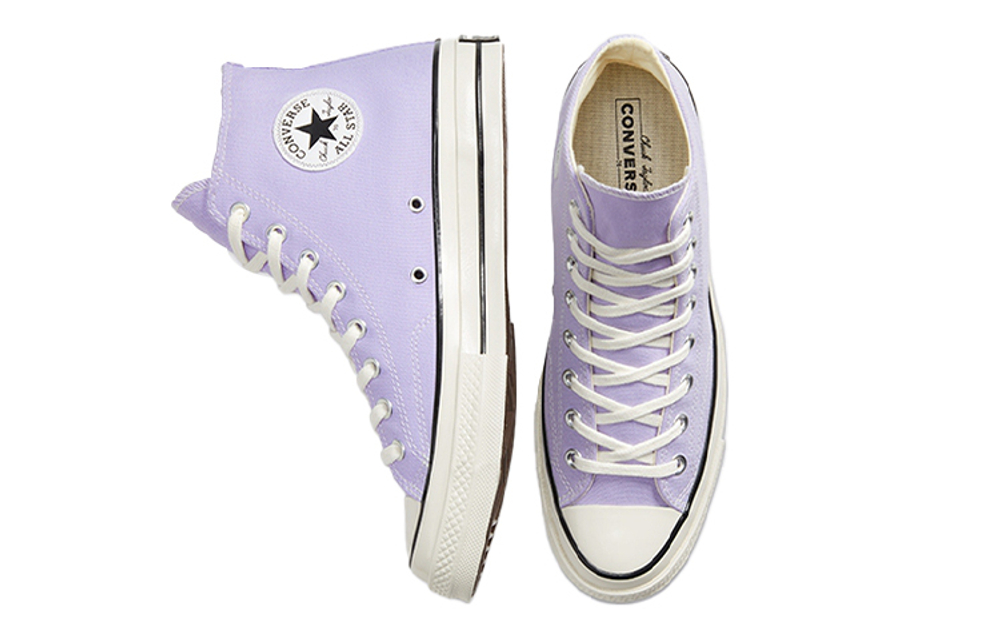 Converse 1970s chuck taylor all star non-slip wear-resistant high-top canvas shoes for men and women the same purple