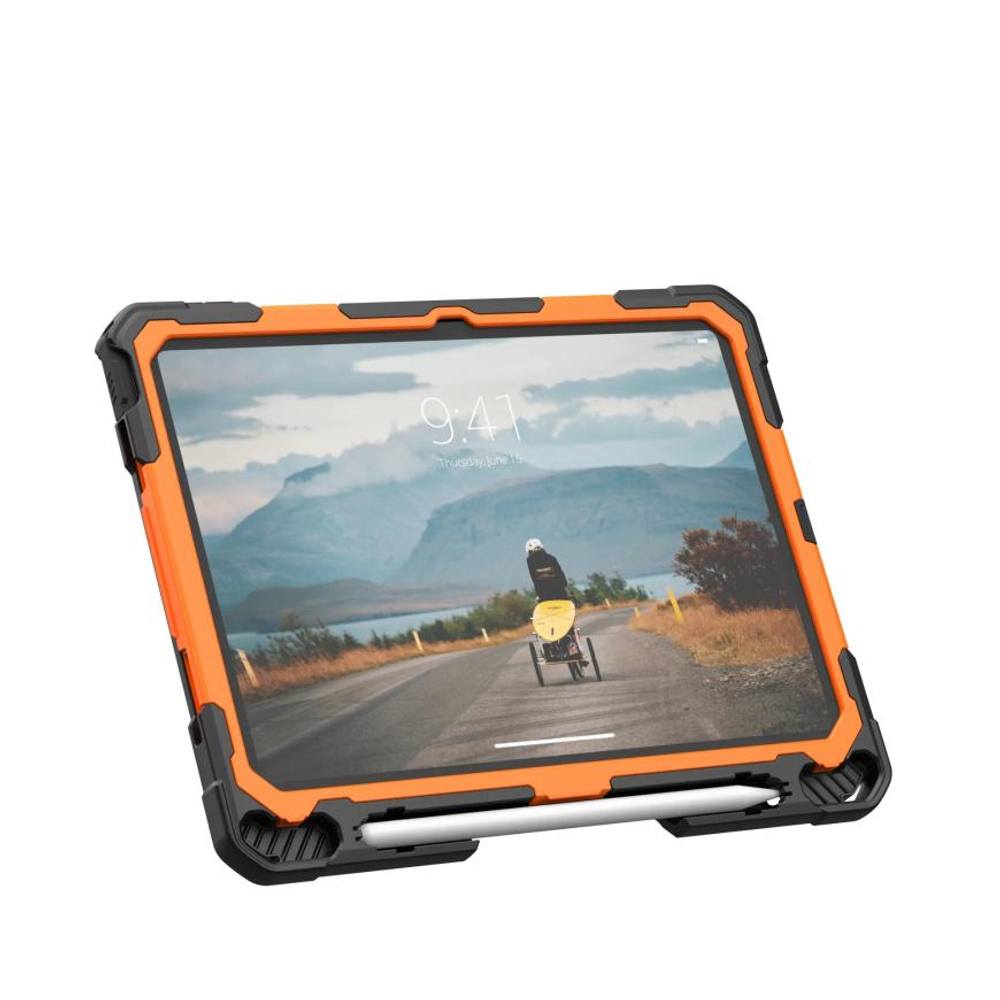 Защитный чехол с подставкой UAG Plasma для iPad (A16 | 2025) и 10-го поколения (2022) Чехол с регулируемым ремешком-держателем и защитным покрытием для экрана. Есть отсек для Apple Pencil или аналогичного стилуса