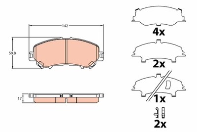 TRW - GDB3648-TRW - Brake Pad Set, disc brake