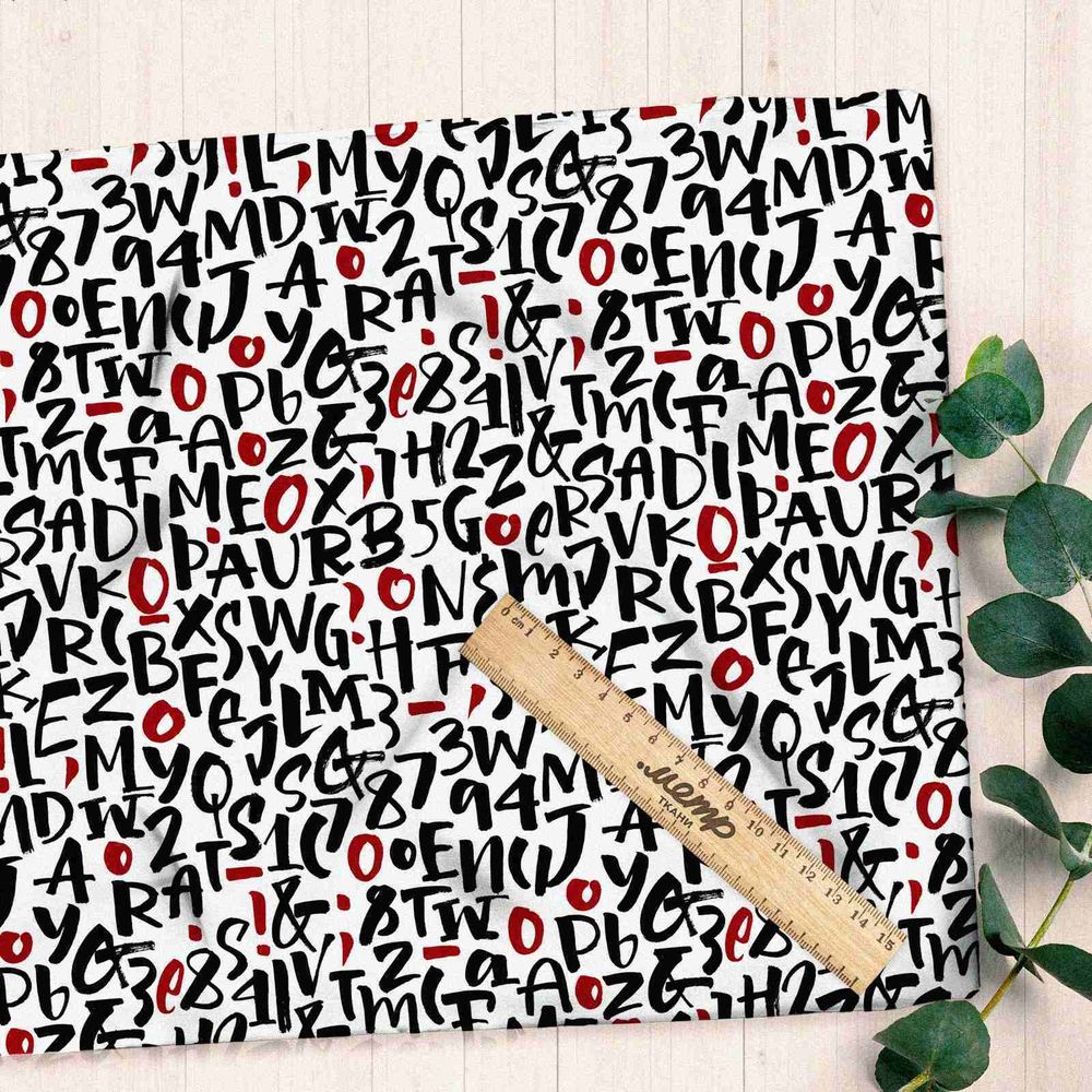 Ткань шифон английские буквы